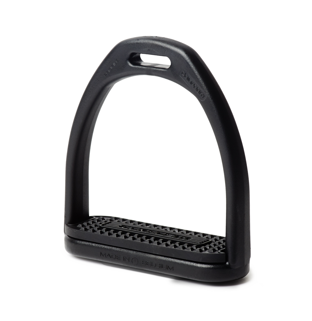 Compositi Profile Poly English Stirrup Lightweight English Stirrup Iron with Pad Endurance Stirrups Replacement Single Stirrup Black