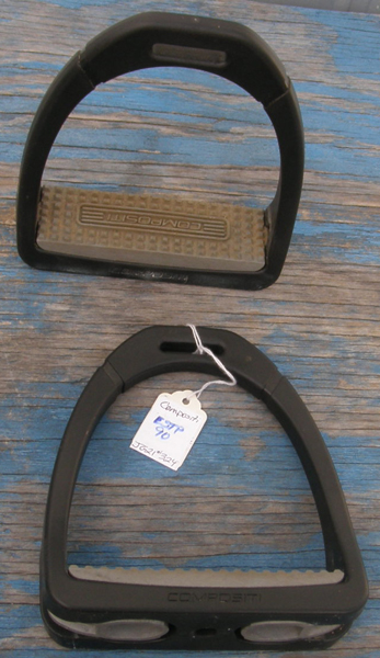 Compositi Profile Poly English Stirrup Lightweight English Stirrup Irons with Pad Composite Endurance Stirrups Black 4 3/4-5