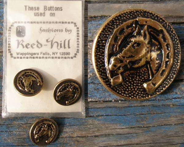 Vintage? Reed Hill Horse Head Buttons Replacement Horsehead Buttons English Jacket Saddleseat Day Coat Buttons
