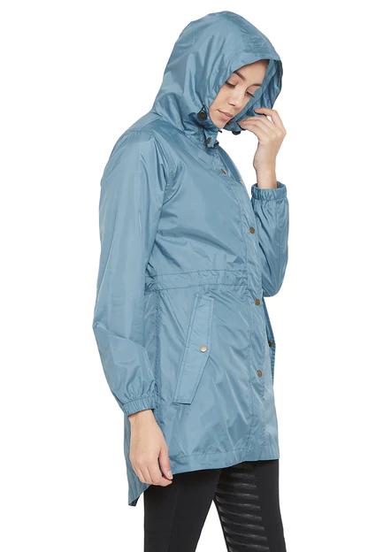 Equine Couture Rain Jacket Riding English Rain Coat Poly Riding Rain Jacket Adult L Bluestone