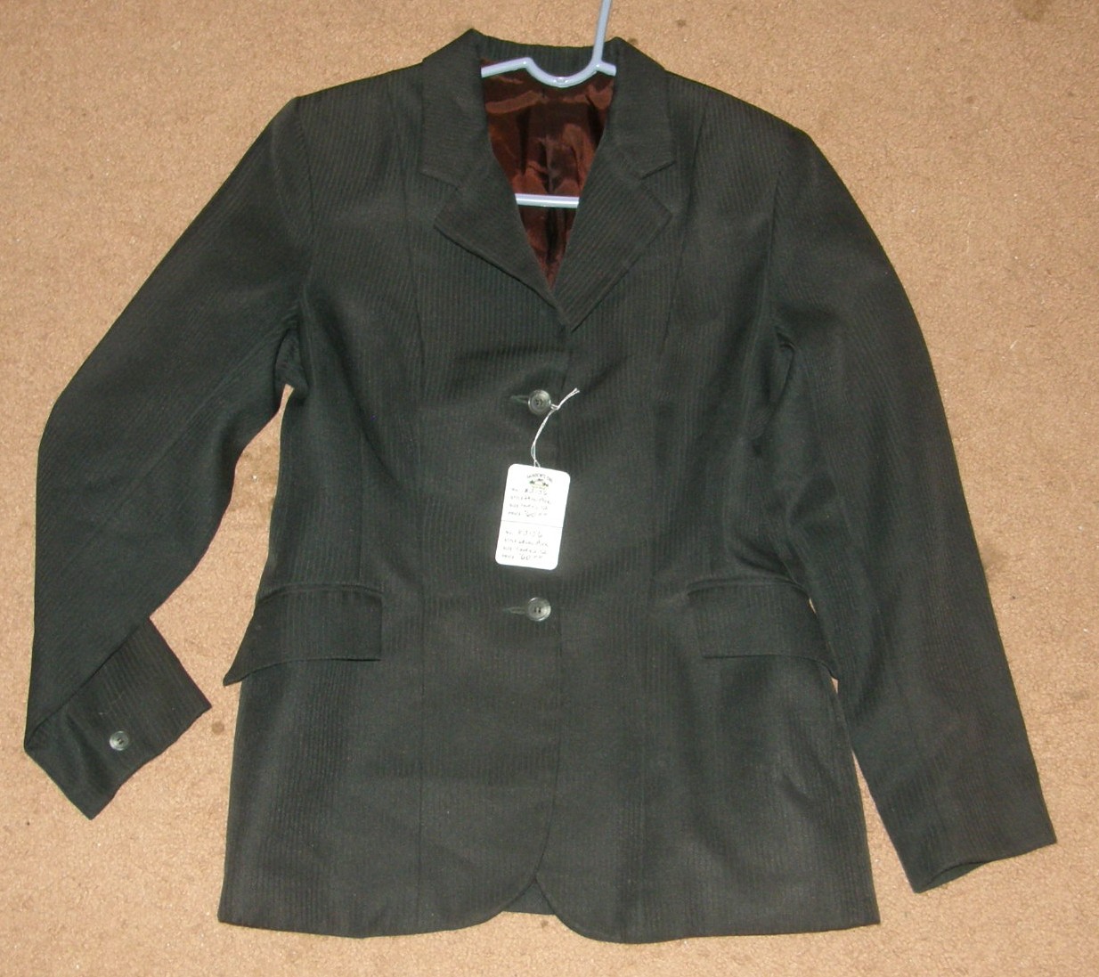 Devon Aire English Jacket Hunt Coat English Riding Coat Ladies 12 Black Pinstripe