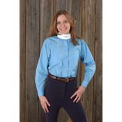 Equi Royal Comfort Riders Hunt Meister Vented Blouse Long Sleeve Show Shirt English Riding Shirt Ladies 28 30 32 34 36 38 40 42 44 Blue Blue/White Collar