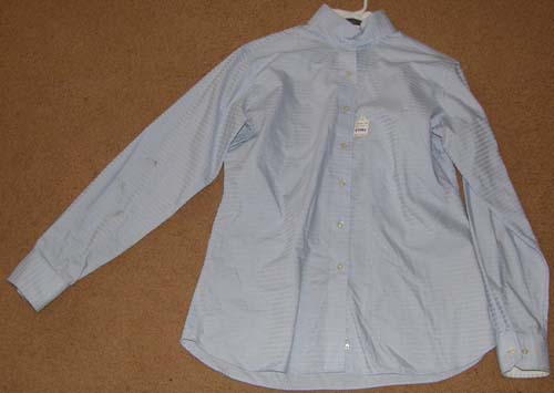 Beacon Hill Coolmax Collection Long Sleeve English Show Shirt LS Ratcatcher Ladies 38 Lt Blue/White Plaid