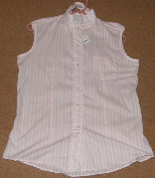 Beaufort Sleeveless English Show Shirt Ratcatcher Riding Shirt Ladies 14 Pink Stripe