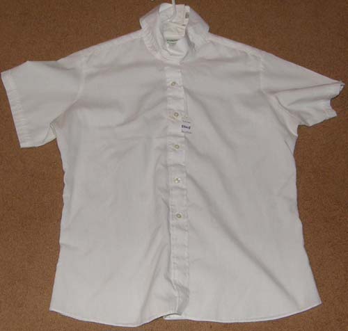 TuffRider Starter Short Sleeve English Show Shirt Ratcatcher Tuff Rider SS Riding Shirt Ladies XXL 40 White