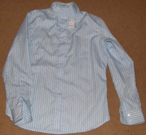 Tailored Sportsman Coolmax Long Sleeve English Show Shirt TS Cool Max Ratcatcher LS Ladies 4 / 32 Lt Blue/White Stripe