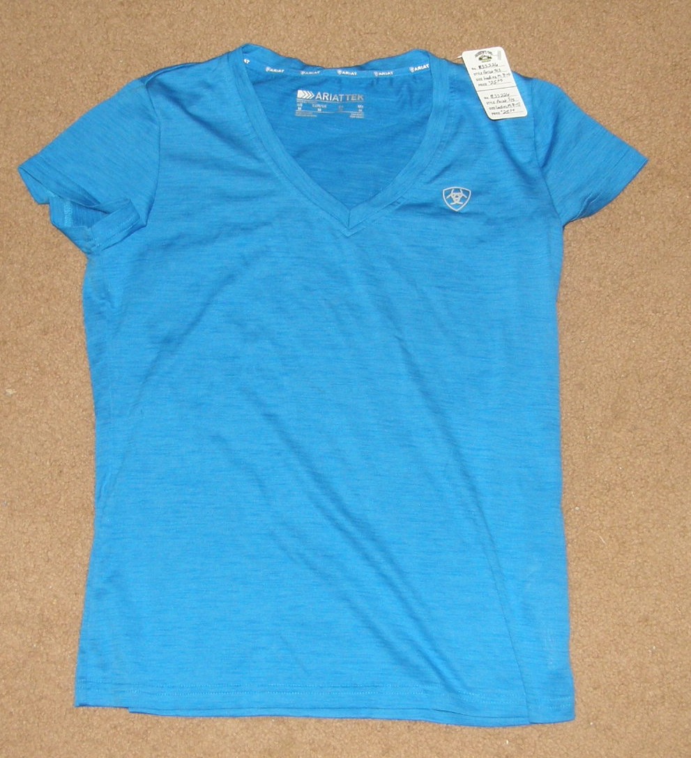 Ariat TEK Laguna Short Sleeve Shirt S/S Pullover Riding Shirt English Shirt Blue Ladies M
