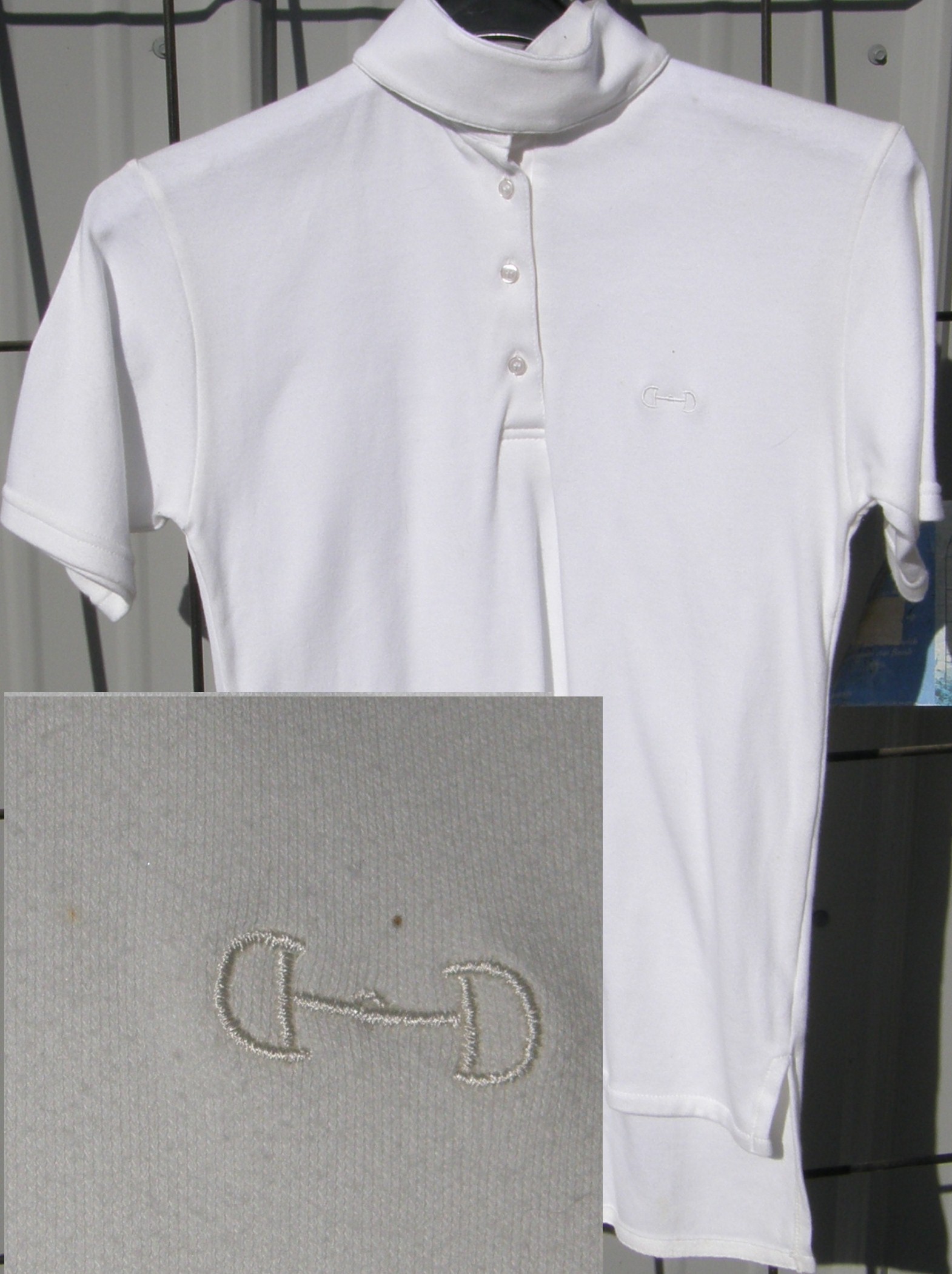 Beaufort Short Sleeve Show Shirt Polo Shirt English Riding Shirt Childs L White
