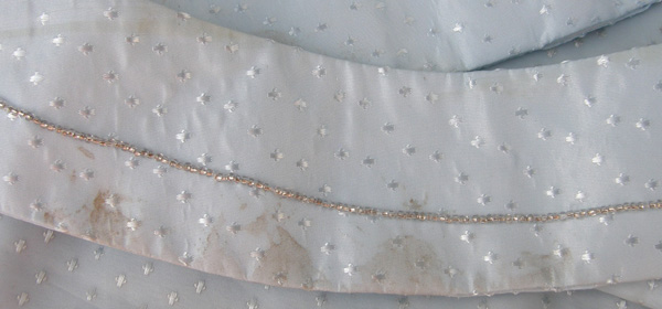 The Wellington Collection L/S English Show Shirt English Riding Shirt Beaded Trim Collar Pale Blue