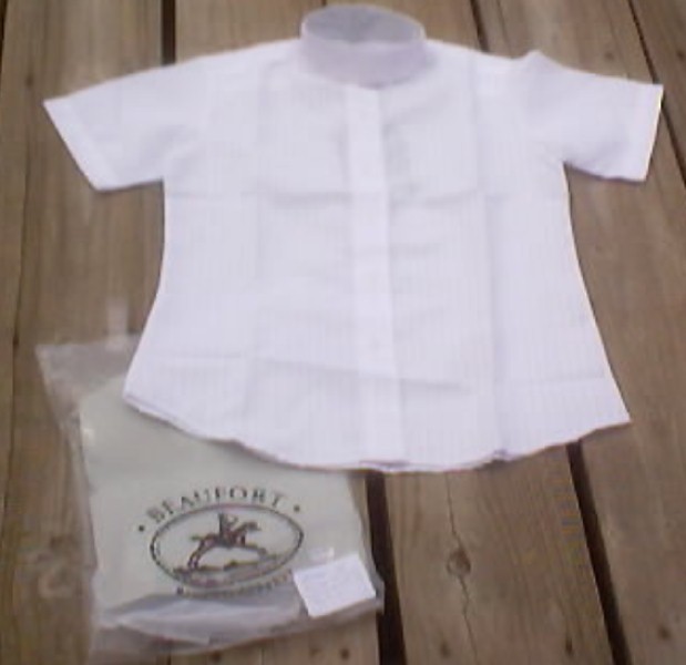 Beaufort Short Sleeve Show Shirt S/S English Riding Shirt Childs 12 16 White