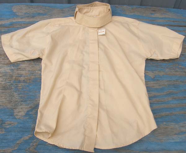 Equi Royal Riders Mark Short Sleeve Cotton Vented Show Shirt S/S English Riding Shirt Childs 6 Maize Yellow