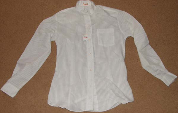 Beaufort Long Sleeve Show Shirt English Riding Shirt Ladies 8/30 White Tone on Tone