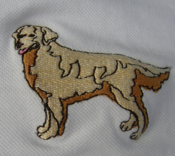 TuffRider Embroidered Dog Breed Polo Shirt Short Sleeve English Riding Shirt Golden Retriever Ladies S White