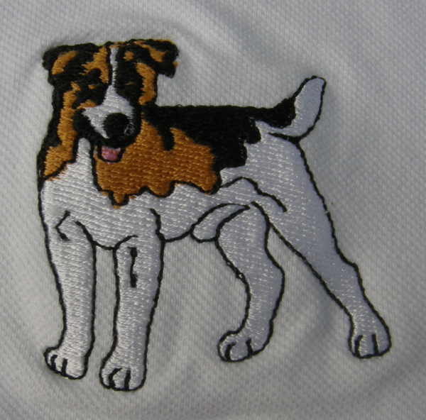 TuffRider Embroidered Dog Breed Polo Shirt Short Sleeve English Riding Shirt Jack Russell Ladies S M L XL White