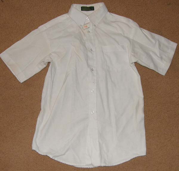 Club Room Short Sleeve Shirt Button Down Polo Shirt English Riding Shirt Childs 14 White