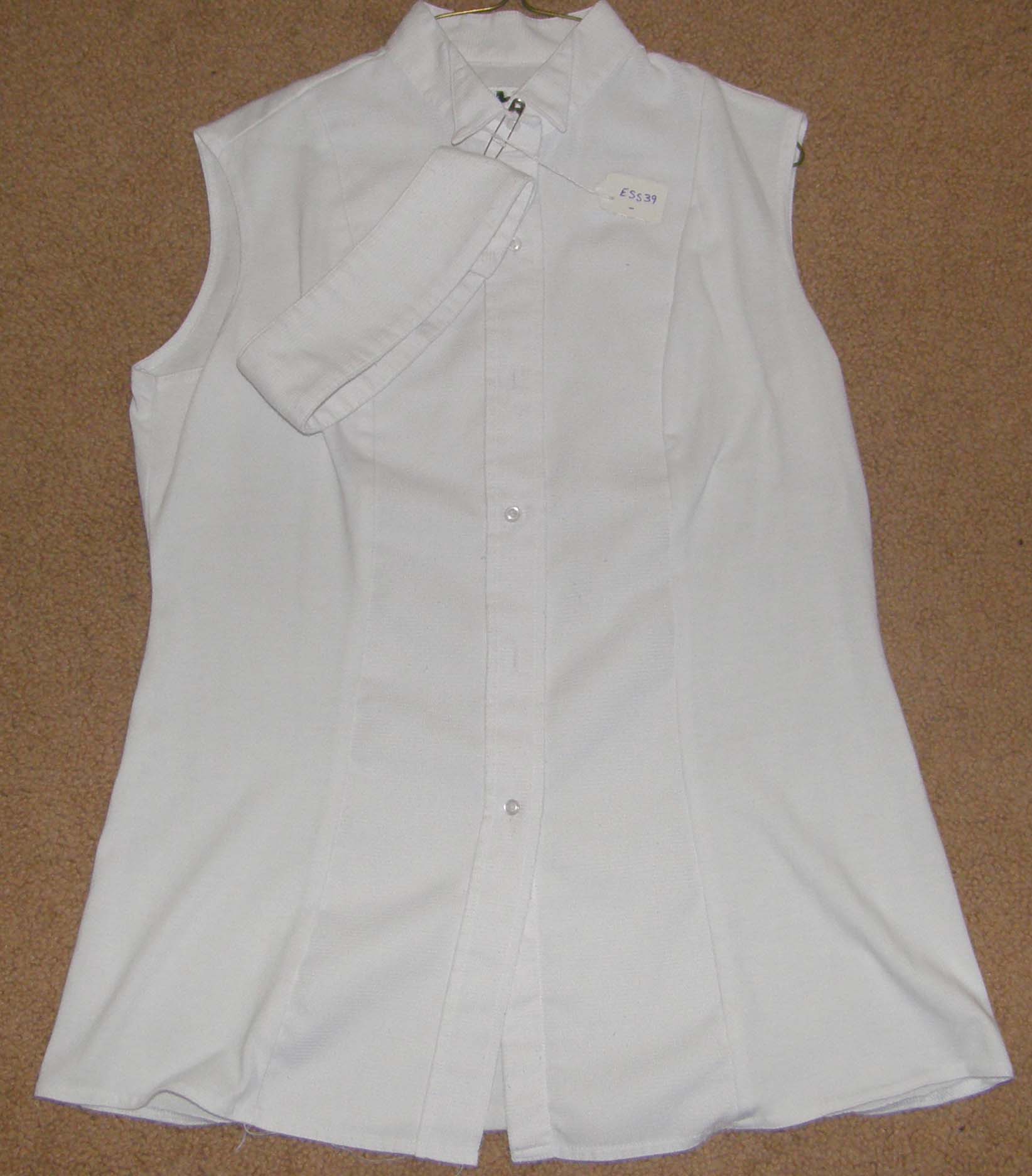 State Line Tack Sleeveless Show Shirt English Riding Shirt Ladies 12 White