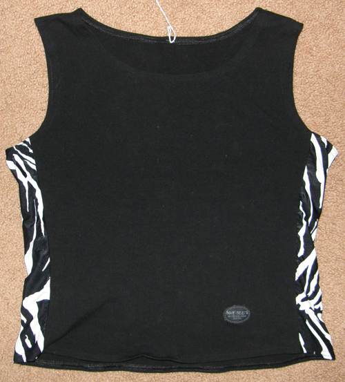 Devon Aire Hoof Beats Sleeveless Stretch Schooling Tank Top English Riding Shirt Stretch Tank Top Ladies L Black/Zebra Stripe