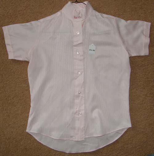 Devon Aire Short Sleeve Show Shirt English Riding Shirt Childs 14 Pink Tone on Tone