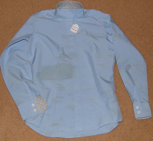 Essex Classics Performance Collection Coolmax Long Sleeve English Show Shirt Ratcatcher LS Childs 10 Lt Blue/Colored Collar/Cuffs