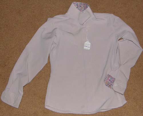 RJ Classics Prestige Collection Classic Cool Stretch Long Sleeve English Show Shirt Ratcatcher LS Childs 10 Beige/Print Collar/Cuffs
