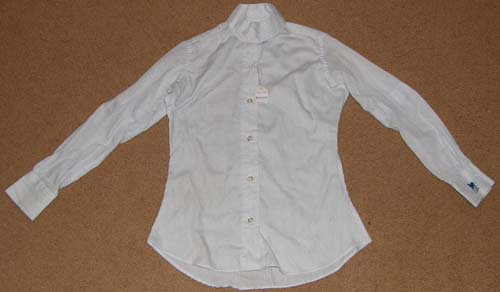 Devon Aire Long Sleeve English Show Shirt Ratcatcher LS Childs 12 Lt Grey Tone on Tone