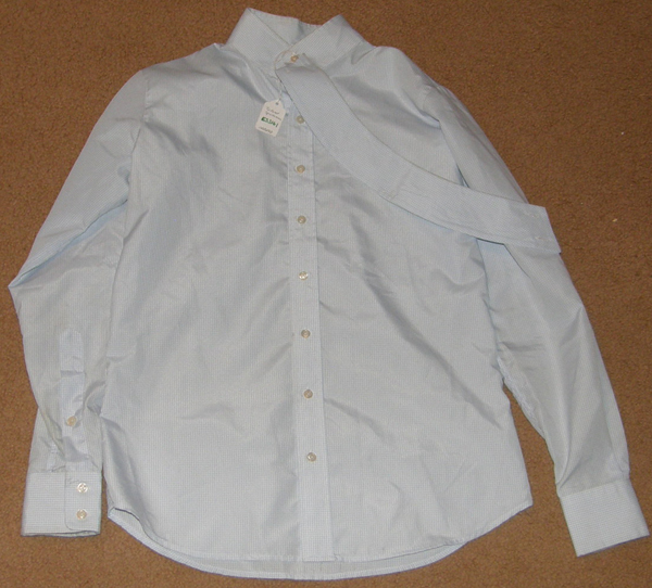 Tailored Sportsman Coolmax Long Sleeve English Show Shirt TS Cool Max Ratcatcher LS Ladies 4 / 32 Lt Blue/White Checked