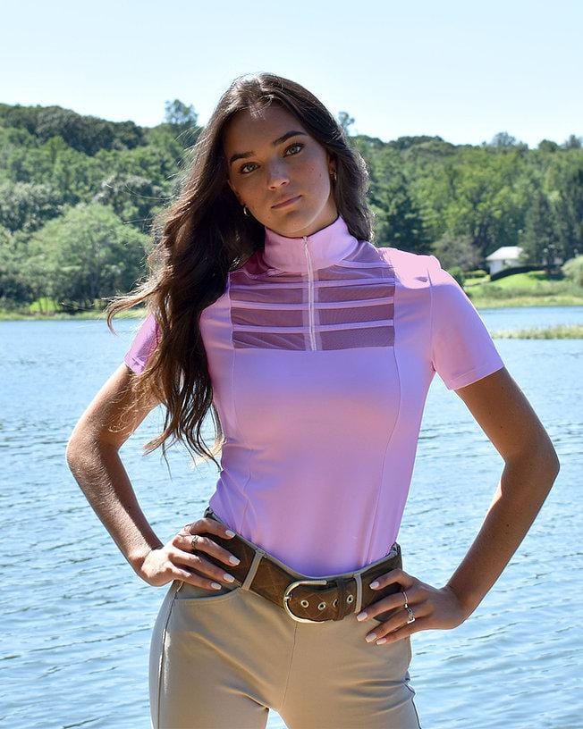 Equisite Elements Elaine Riding Shirt Short Sleeve English Show Shirt Ratcatcher Blush Pink/Ladies S