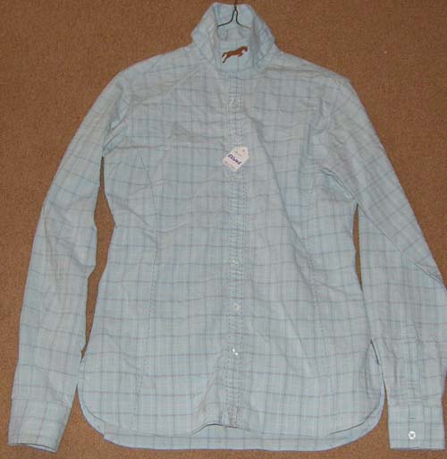 Ariat Pro Series Long Sleeve English Show Shirt Ratcatcher LS Ladies 32 Lt Blue Plaid