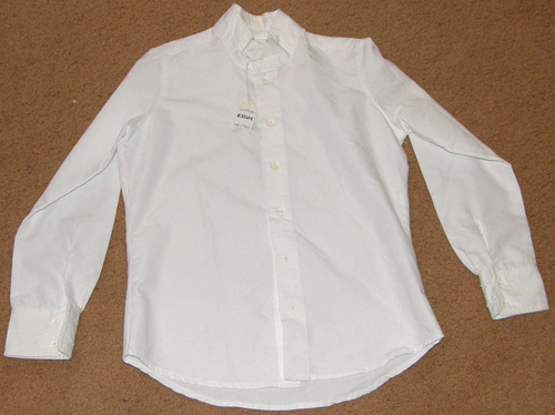 TuffRider Starter Long Sleeve English Show Shirt Ratcatcher Tuff Rider LS Riding Shirt Childs 8 White