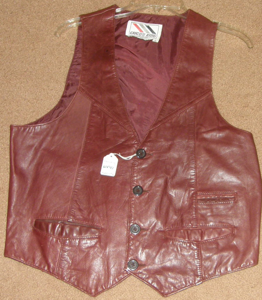 Vintage Chess King Brown Leather Vest Western Vest Ladies? Mens? L