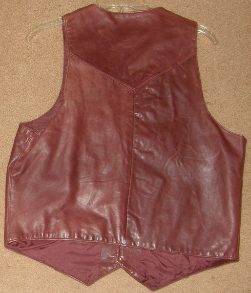 Vintage Chess King Brown Leather Vest Western Vest Ladies? Mens? L