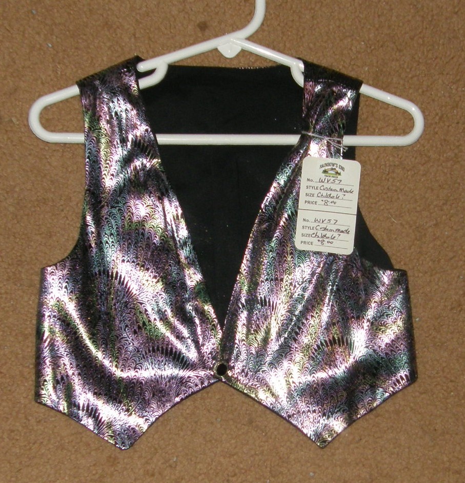 Western Leadline Show Vest Western Lead Line Vest Childs 6? Multi Metallic