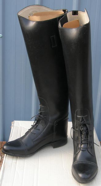 On Course Competition Field Boots Tall Leather English Boots Pull On Riding Boots Ladies 8 1/2 XW Extra Wide Calf