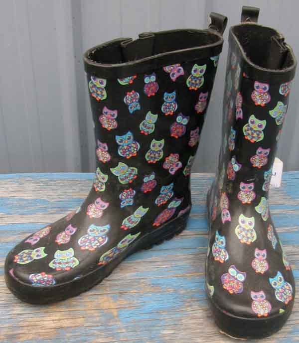No Call Rubber Rain Boots Rubber Boots All Weather Boots Muck Boots Owl Print Childs 3M