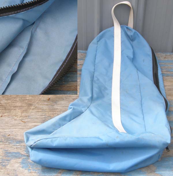 Nylon Boot Bag English Boot Bag Lt Blue/White