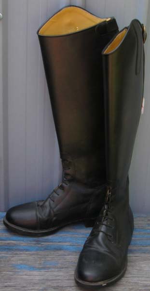 Horze Zip Back Field Boots Tall Leather English Boots Riding Boots Ladies 8 1/2 Reg Calf