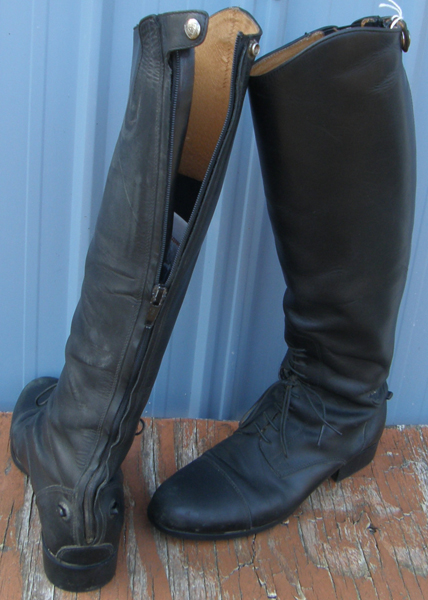 Ariat Heritage II Back Zip Field Boots Tall Boots Leather English Boots Riding Boots Ladies 9 Medium Height Slim Calf