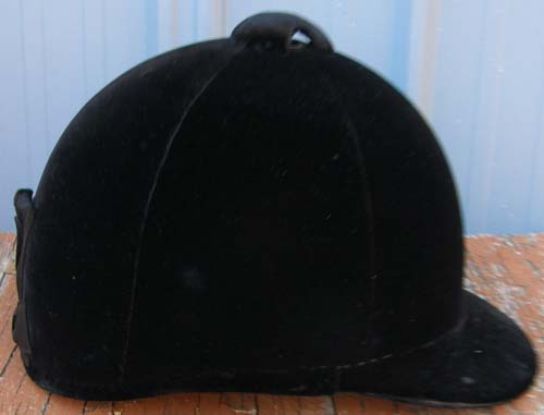 Vintage Equestrian Safety Crown Hunt Cap Velvet English Helmet 7 3/8 Black