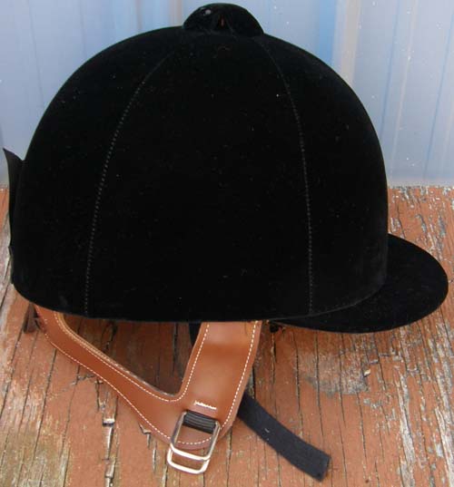 Lexington Capriole II Velveteen English Helmet Hunt Cap with Harness 7 1/2 Black