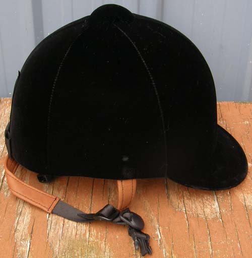Lexington Woodford Classic Velvet English Helmet Hunt Cap with Harness 6 5/8 Black