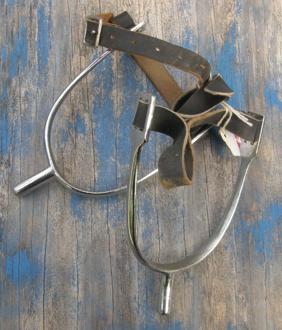 English Spurs Long Neck Dressage Spurs POW Spurs Prince Of Wales Spurs with Black Leather Spur Straps
