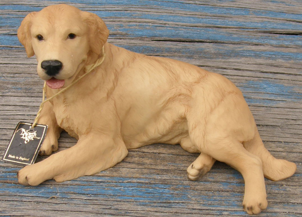 Vintage North Light & Wade Laying Golden Retriever Premier Dog Collection China Dog Figurine