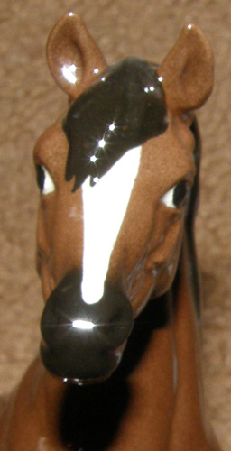 Vintage Loza Electrica Hagen Renaker Bay Arabian Horse On Base Bay Arab Horse Figurine #061