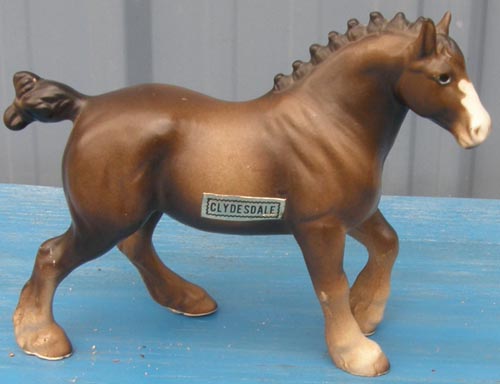 Vintage Norcrest Napco Enesco Lefton Japan China Clydesdale Brown Draft Horse Figurine