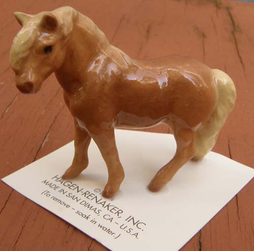 Vintage Hagen-Renaker #3065 Shetland Stallion Palomino Shetland Pony Stallion HR Mini China Horse Figurine