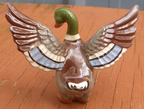 Vintage Hagen-Renaker #134 Mallard Drake Style 1 Wings Out Head Left Mallard Duck HR Mini China Duck Bird Figurine