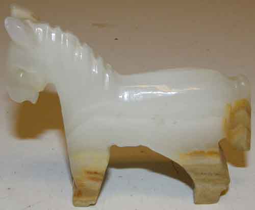 Vintage Carved Stone Horse Figurine Alabaster? Donkey Mule Figurine