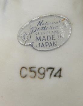 Vintage National Potteries Japan China White Grey Horse Figurine