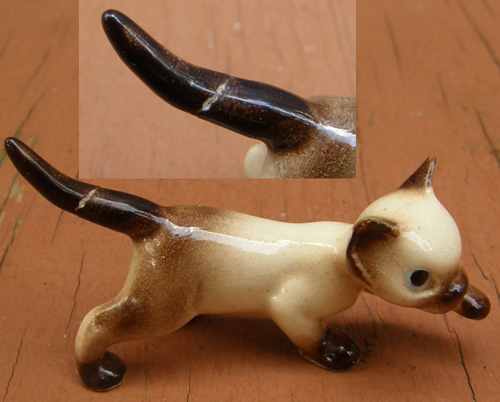 Vintage Hagen-Renaker #955 Siamese Papa Cat Stalking HR Mini China Cat Figurine