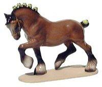 Vintage Hagen-Renaker #3127 Clydesdale Horse On Base Draft Horse HR Mini China Draft Horse Figurine